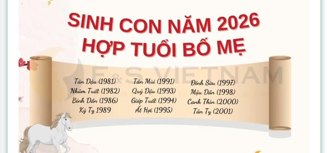 Sinh con năm 2026 hợp tuổi bố mẹ