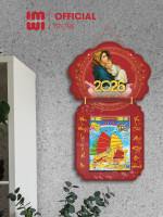 Lịch gỗ treo tường Công Giáo Đức Mẹ Maria bế chúa Giêsu LGV26704 2