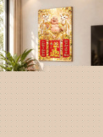 Lịch gỗ treo tường 2027 Di Lặc Song Bạch Dương 40x60cm LGV27T4-43 0