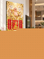 Lịch gỗ treo tường 2027 Di Lặc Song Bạch Dương 40x60cm LGV27T4-43 1