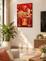 Lịch gỗ treo tường 2027 Bạch Dương Chở Lộc 40x60cm LGV27T4-48 1