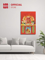 Lịch gỗ treo tường 40x60cm hoạ tiết Túi Tài Lộc May Mắn LGV26427 1