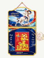 Lịch gỗ 2 thân VietinBank 2027 – Gắn kết vươn xa — Sắc men hội tụ 2