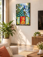 Lịch gỗ treo tường 2027 Khổng Tước Sơn Lâm 40x60cm LGV27T4-65 1