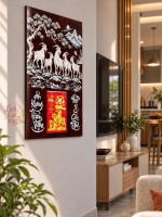 Lịch gỗ tráng gương 40x60cm Ngũ Dương Cát Tường LGV27T4-05 0
