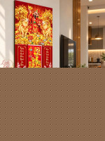 Lịch gỗ tráng gương 40x60cm Thần Tài Song Dương LGV27T4-19 1