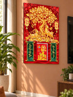 Lịch gỗ tráng gương 40x60cm Song Dương Kim Lộc LGV27T4-20 1