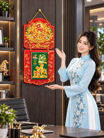 Lịch Gỗ Phong Thủy Treo Tường Phúc Sinh Phú Quý LGV27T2-06 2