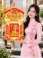 Lịch Gỗ Phong Thủy Treo Tường Dê Vàng Dẫn Lộc, Thần Tài Ban Phúc LGV27T2-10 3