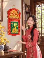 Lịch Gỗ Phong Thủy Treo Tường Cây Tài Lộc, Dê Vàng Phú Quý Sinh Tài LGV27T2-11 1