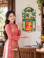 Lịch Gỗ Phong Thủy Treo Tường Song Dê Đón Xuân, Xuân An Khang LGV27T2-12 4