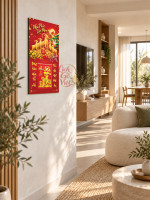 Lịch Gỗ Tráng Gương Ngũ Phúc Lâm Môn LGV27T3-01 1