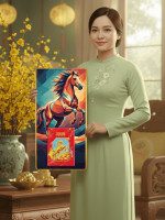 Lịch gỗ phong thuỷ treo tường Ngựa Tài Lộc Phú Quý LGV2640-11 3