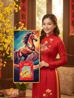 Lịch gỗ phong thuỷ treo tường Ngựa Tài Lộc Phú Quý LGV2640-11 4