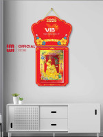 Lịch gỗ treo tường in logo ngân hàng Quốc Tế VIB 2