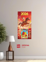 Lịch gỗ treo tường hoạ tiết Thần Tài Cưỡi Ngựa LGV26432 1