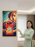 Lịch gỗ 2 thân treo tường Ngựa Tài Lộc Phú Quý LGVSE2640-11 0