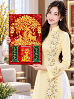 Lịch gỗ tráng gương 40x60cm Song Dương Kim Lộc LGV27T4-20