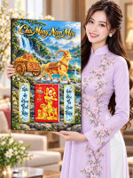 Lịch gỗ tráng gương 40x60cm Kim Dương Tài Lộc LGV27T4-01