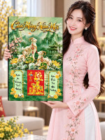 Lịch gỗ tráng gương 40x60cm Ngọc Dương Phúc Lộc LGV27T4-03