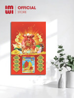 Lịch gỗ treo tường 40x60cm hoạ tiết Túi Tài Lộc May Mắn LGV26427
