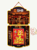 Lịch gỗ 2 thân SHB 2027 – Xuân hội sum vầy