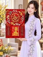 Lịch gỗ treo tường 2027 Cửu Ngư Hội Lộc 40x60cm LGV27T4-59