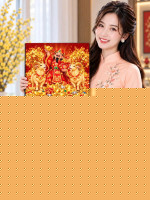 Lịch gỗ tráng gương 40x60cm Thần Tài Song Dương LGV27T4-19