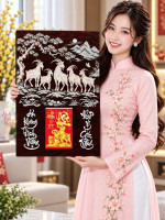 Lịch gỗ tráng gương 40x60cm Ngũ Dương Cát Tường LGV27T4-05