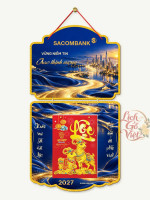 Lịch gỗ 2 thân Sacombank 2027 – Dòng chảy thịnh vượng