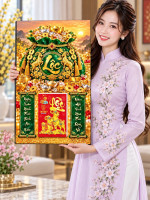 Lịch gỗ tráng gương 40x60cm Ngọc Lộc Phú Quý LGV27T4-14