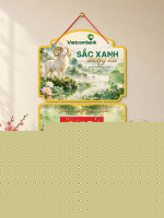 Lịch gỗ 2 thân Vietcombank 2027 – Sắc xanh tương lai — Hồ sen ngọc