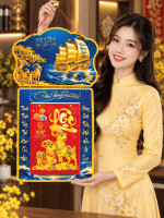 Lịch Gỗ Phong Thủy Treo Tường Thuận Buồm Xuôi Gió LGV27T2-07