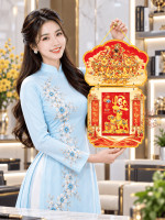 Lịch Gỗ Phong Thủy Treo Tường Dê Vàng Dẫn Lộc, Thần Tài Ban Phúc LGV27T2-10