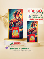 Lịch gỗ phong thuỷ treo tường Ngựa Tài Lộc Phú Quý LGV2640-11