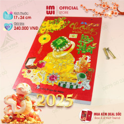 Bloc lịch 2025 LGV251624 Khổ đại đặc biệt- Kích thước 17x24cm
