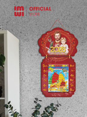 Lịch treo tường bằng gỗ Công giáo thánh Giuse bế chúa Giêsu LGV26702