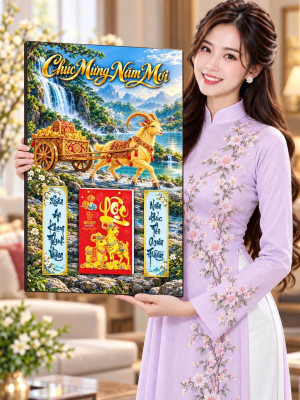 Lịch gỗ tráng gương 40x60cm Kim Dương Tài Lộc LGV27T4-01