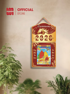 Lịch treo tường bằng gỗ in logo Ngân Hàng Agribank mẫu mới 2026