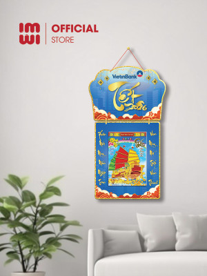 Lịch treo tường bằng gỗ in logo Ngân Hàng Vietinbank