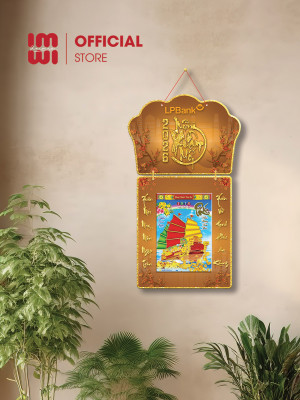 Lịch treo tường bằng gỗ in logo Ngân Hàng LP Bank