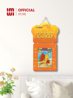 Lịch treo tường bằng gỗ in logo Ngân Hàng SHB