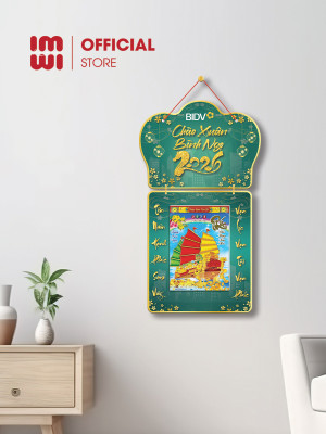 Lịch treo tường bằng gỗ in logo Ngân Hàng BIDV
