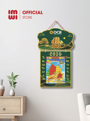 Lịch treo tường bằng gỗ in logo Ngân Hàng OCB mẫu mới 2026