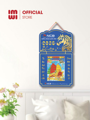 Lịch treo tường bằng gỗ in logo Ngân Hàng NCB mẫu mới 2026 