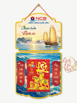 Lịch gỗ 2 thân NCB 2027 – Thuận buồm Vươn xa