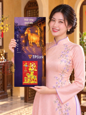 Lịch gỗ Ngân hàng TPBank năm 2027 – Thắp Sáng Khởi Đầu 30x60cm 