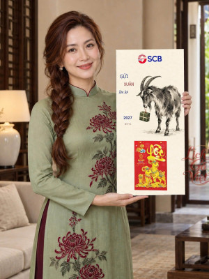 Lịch gỗ Ngân hàng SCB năm 2027 – Gửi Xuân Ấm Áp 30x60cm