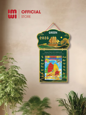 Lịch gỗ treo tường quảng cáo in logo doanh nghiệp LGVQC081