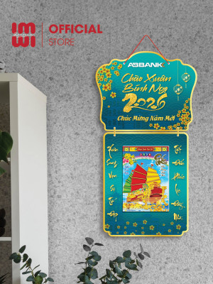 Lịch treo tường bằng gỗ in logo Ngân Hàng ABbank